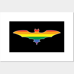 Rainbow Bat Flag Posters and Art